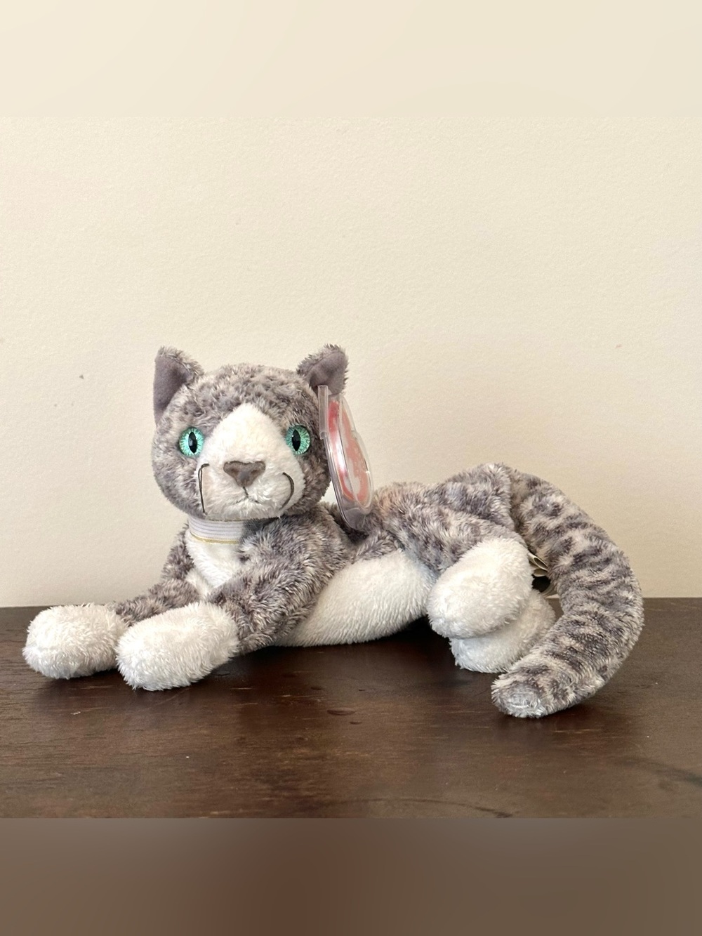 Beanie Babies Ty “Purr” March 18,2000 Grey Cat Plush